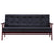 3-Seater Sofa Black Faux Leather