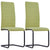 Cantilever Dining Chairs 2 pcs Green Fabric