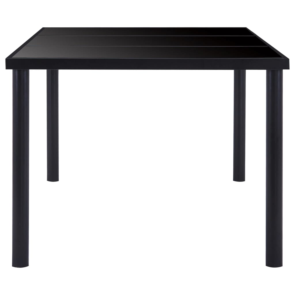 Dining Table Black 160x80x75 cm Tempered Glass