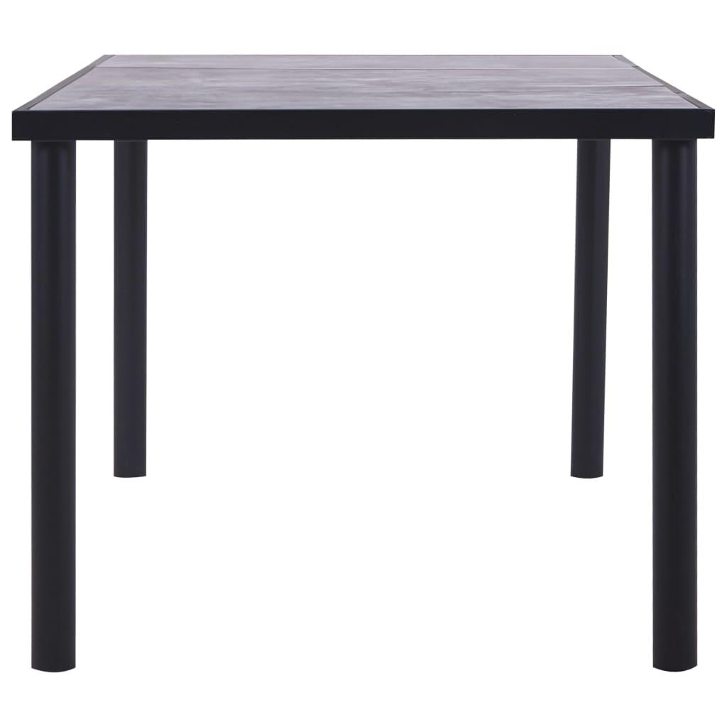 Dining Table Black and Concrete Grey 200x100x75 cm MDF