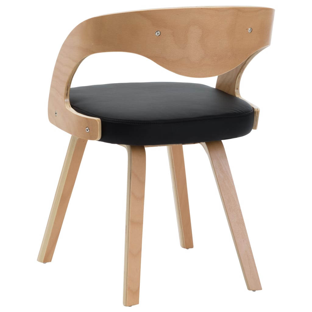 Dining Chairs 2 pcs Black Bent Wood and Faux Leather