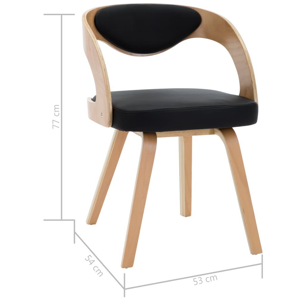 Dining Chairs 2 pcs Black Bent Wood and Faux Leather