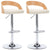 Bar Stools 2 pcs Cream Faux Leather and Bentwood