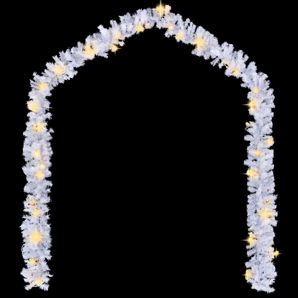 Christmas Garland with LED Lights 20 m White