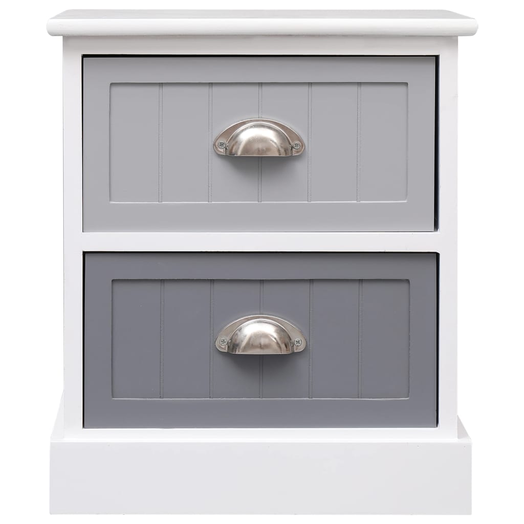 Nightstands 2 pcs Grey 38x28x45 cm Paulownia Wood