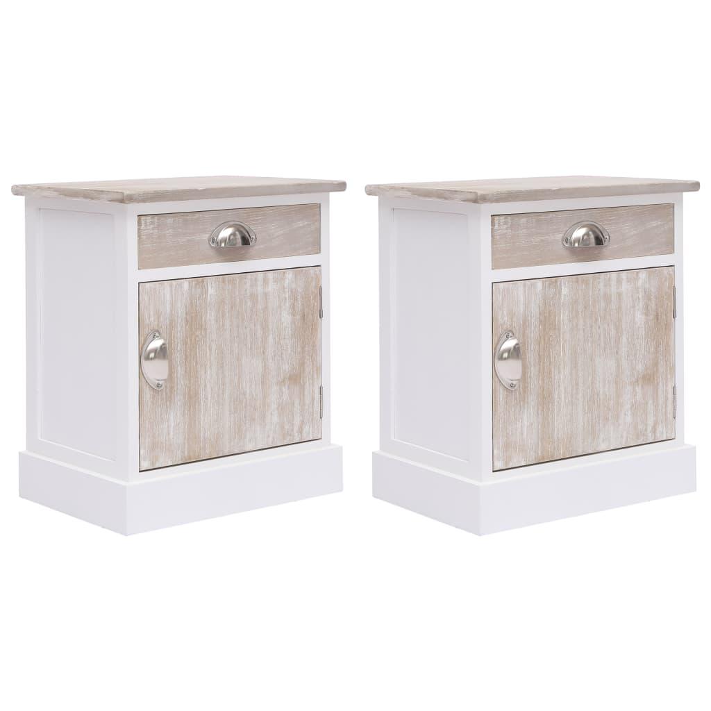 Bedside Cabinets 2 pcs 38x28x45 cm Paulownia Wood