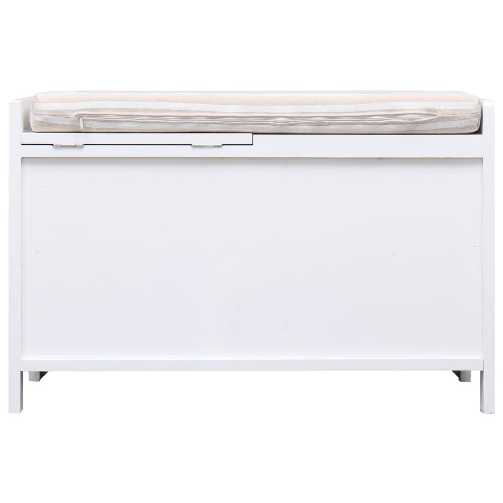 Hall Bench White 70x33.5x45 cm Paulownia Wood