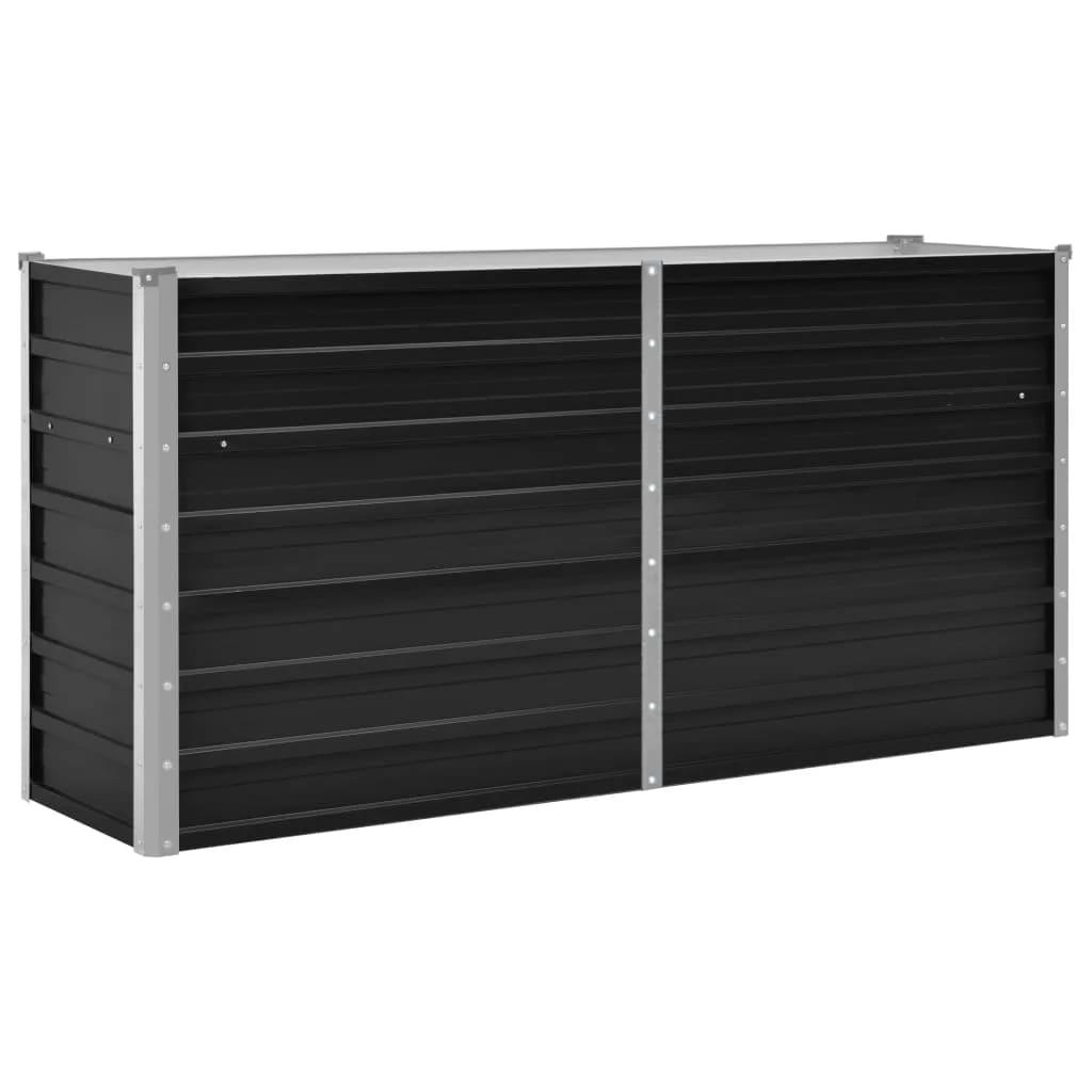 Garden Raised Bed Anthracite 160x40x77 cm Galvanised Steel