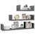 Wall Display Shelf 3 pcs High Gloss Grey Engineered Wood