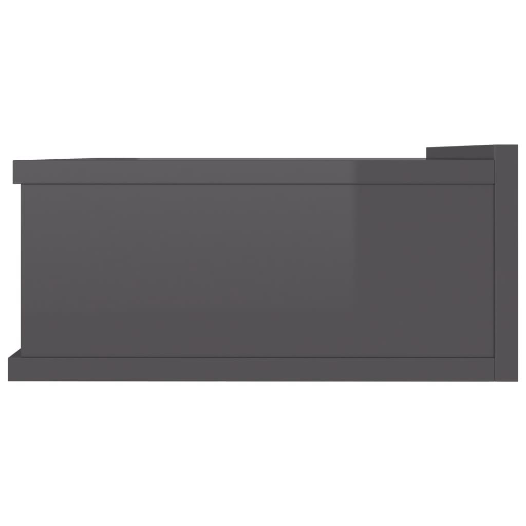 Floating Nightstands 2 pcs High Gloss Grey 40x30x15 cm Engineered Wood