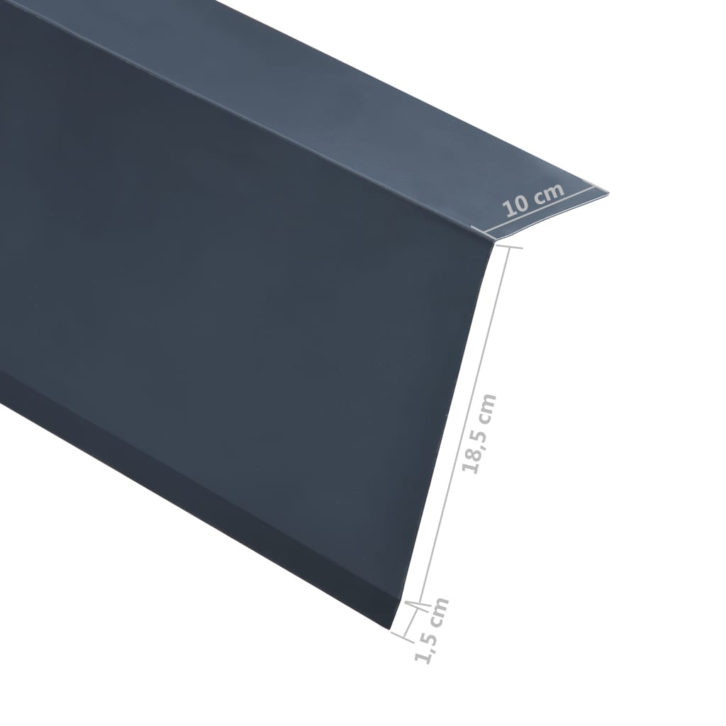 L-shape Roof Edge Plates 5 pcs Aluminium Anthracite 170cm