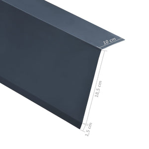 L-shape Roof Edge Plates 5 pcs Aluminium Anthracite 170cm