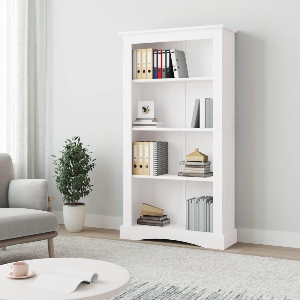 4-Tier Bookcase Mexican Pine Corona Range White 80x29x150 cm