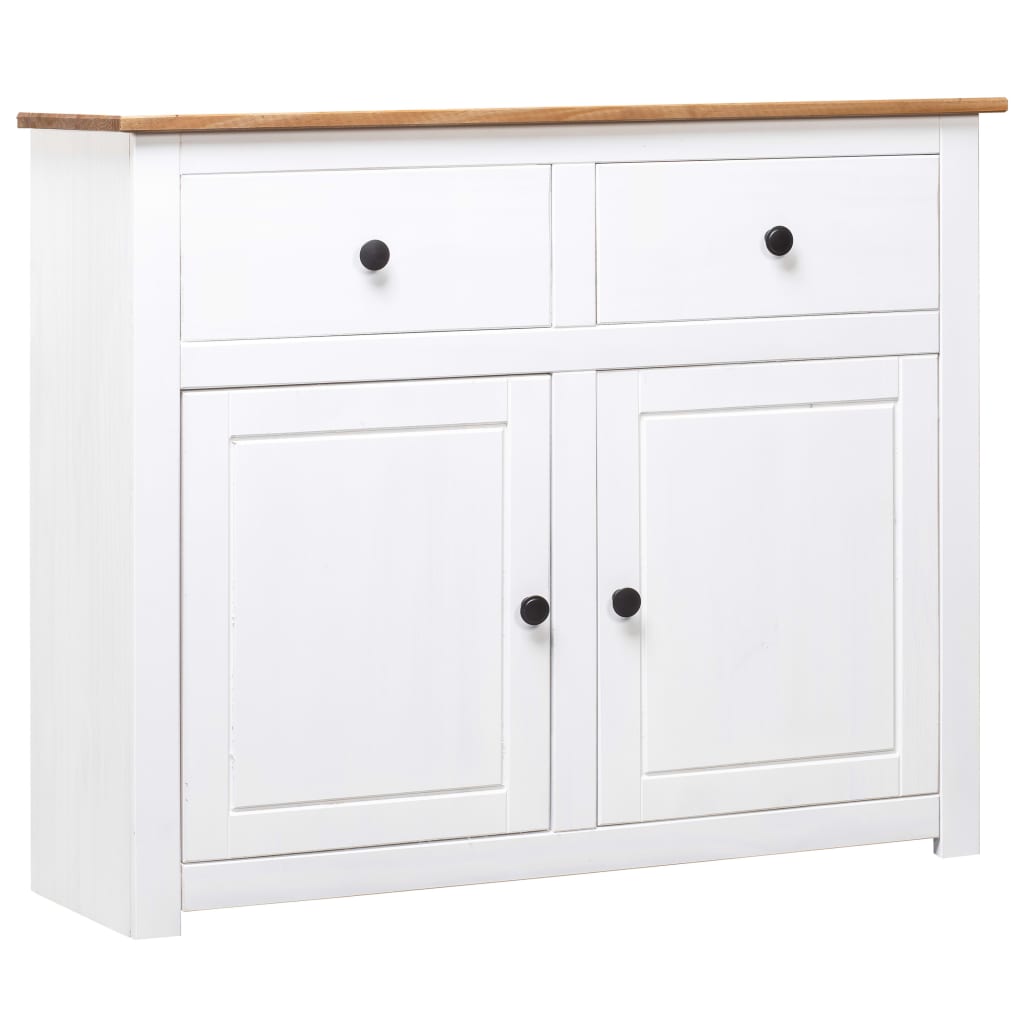 Sideboard White 93x40x80 Cm Solid Pinewood
