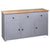 Sideboard Grey 135x40x80 cm Solid Pinewood Panama Range