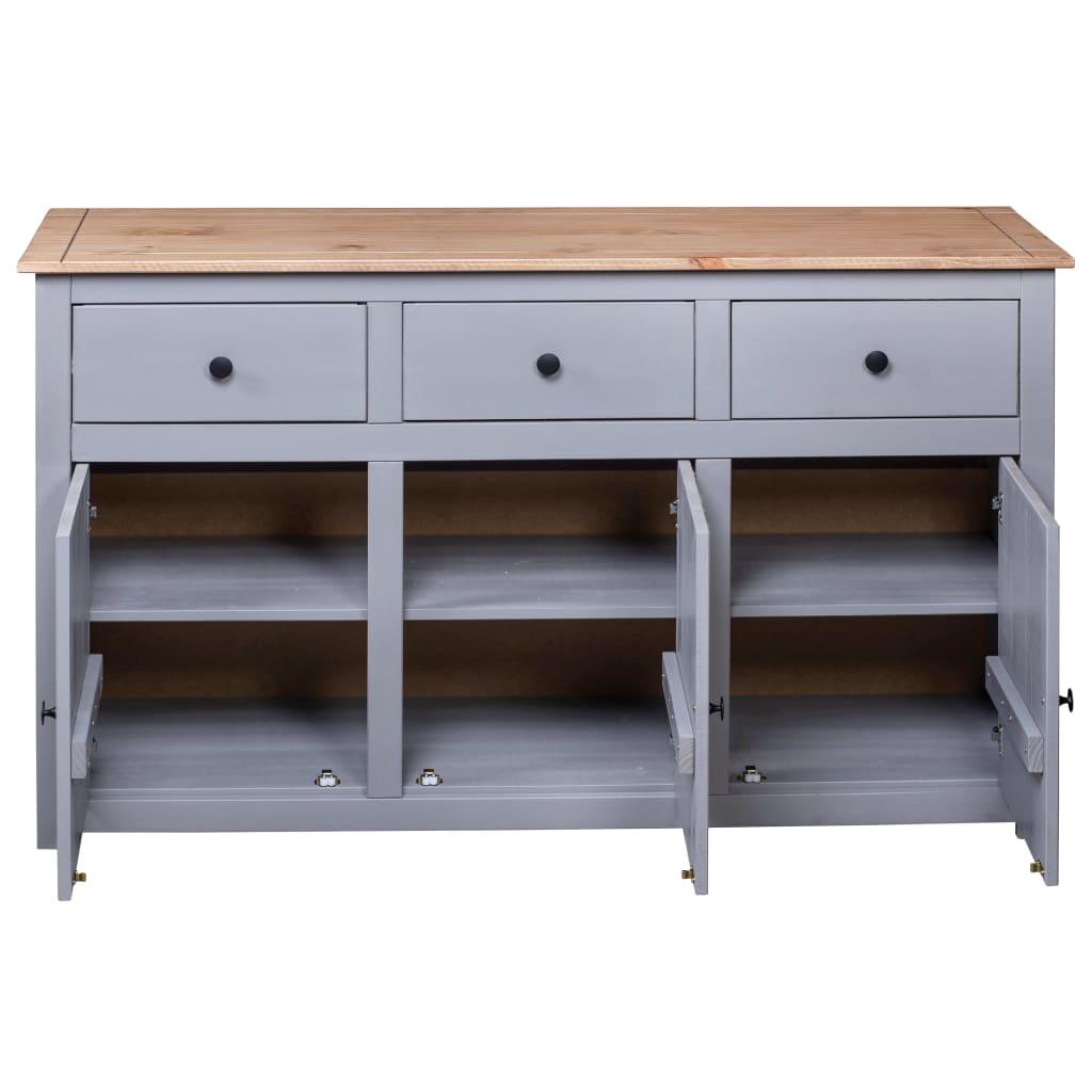 Sideboard Grey 135x40x80 cm Solid Pinewood Panama Range