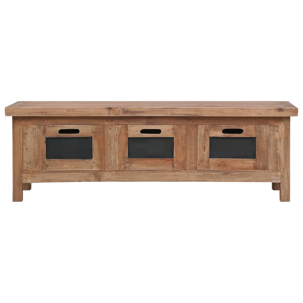 TV Cabinet with 3 Drawers 120x30x40 cm Solid Mahogany Wood