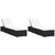 Sun Loungers with Cushions 2 pcs Poly Rattan Black