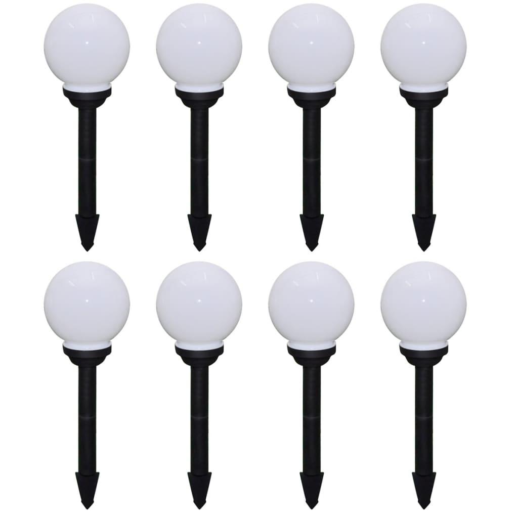 Outdoor Pathway Lamps 8 pcs LED 15 cm with Ground Spike