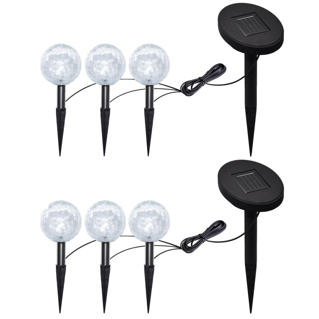 Garden Lights 6 pcs LED with Spike Anchors &amp; Solar Panels