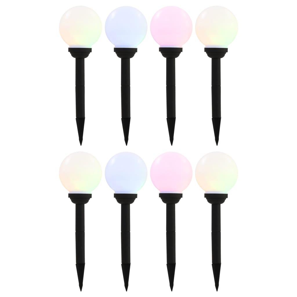 Outdoor Solar Lamps 8 pcs LED Spherical 15 cm RGB