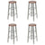 Bar Stools 4 pcs Silver and Brown MDF