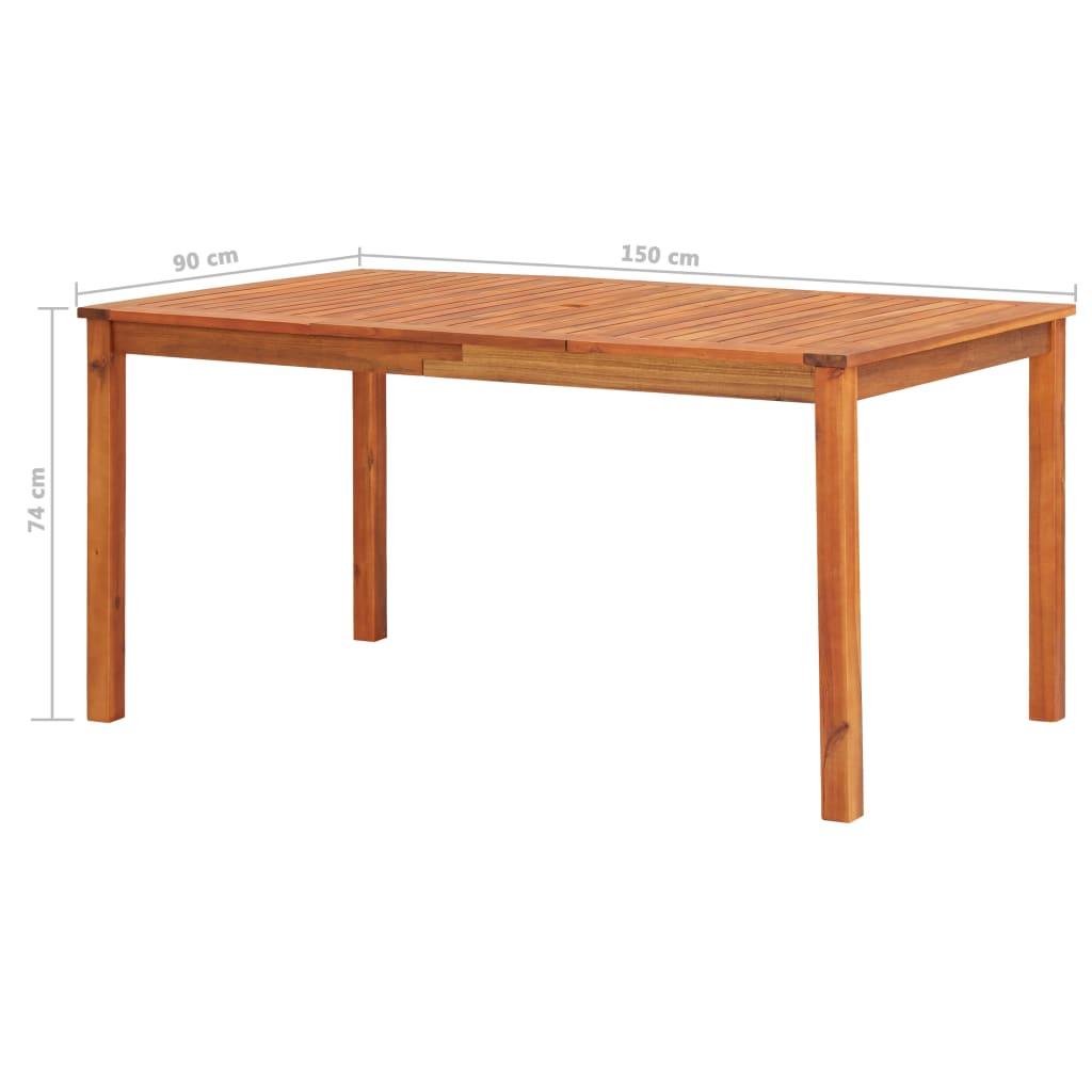 Garden Table 150x90x74 cm Solid Acacia Wood