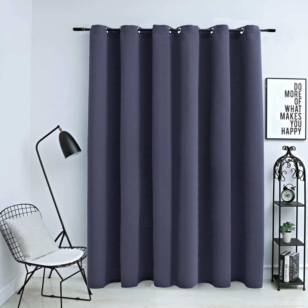 Blackout Curtain with Metal Rings Anthracite 290x245 cm