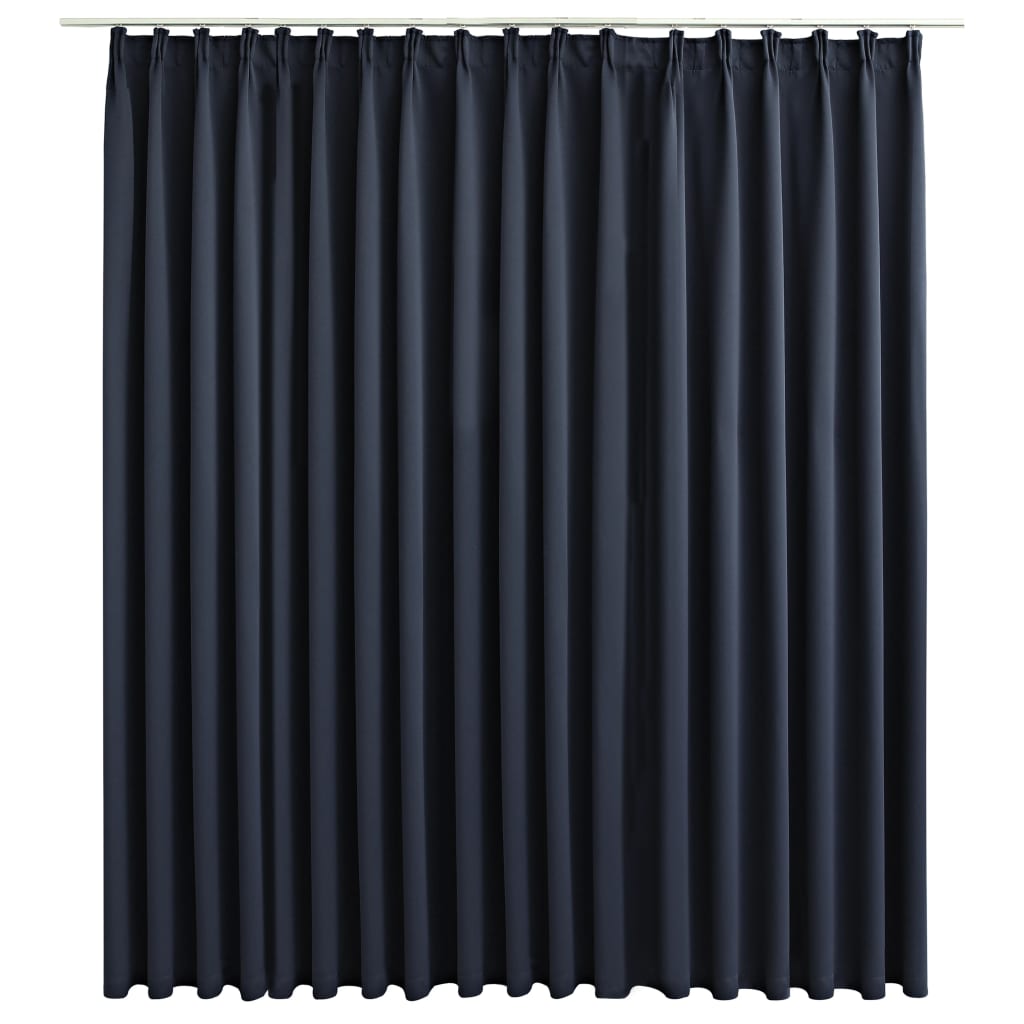 Blackout Curtain with Hooks Anthracite 290x245 cm