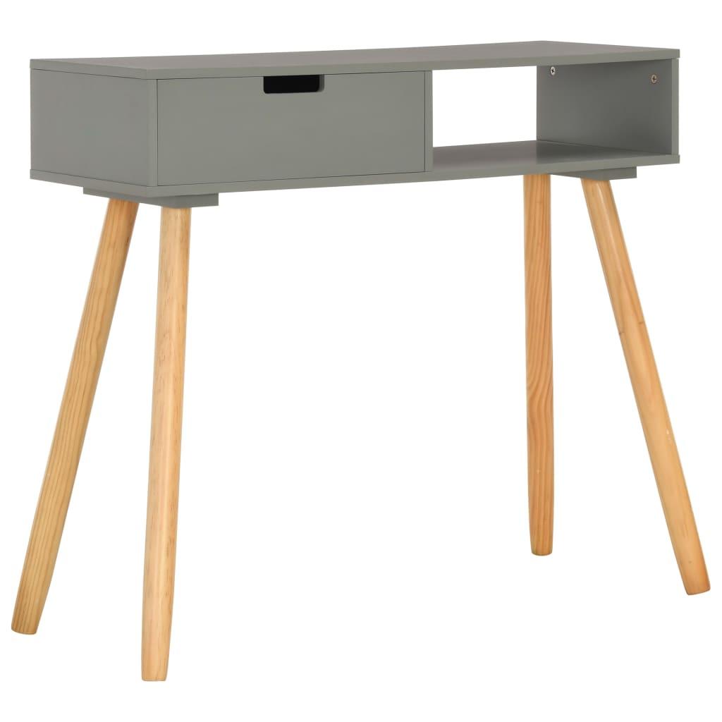 Console Table Grey 80x30x72 cm Solid Pinewood