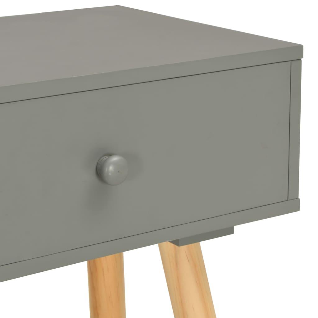 Bedside Tables 2 pcs Grey Solid Pinewood