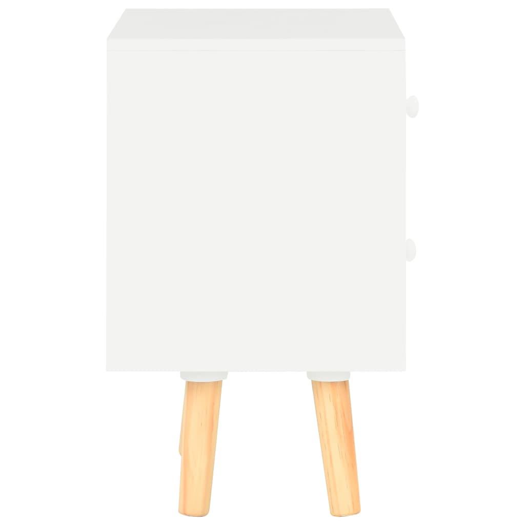 Bedside Cabinets 2 pcs White 40x30x50 cm Solid Pinewood