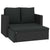 2 Piece Garden Lounge Set with Cushions Poly Rattan Black