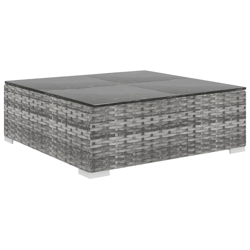 9 Piece Garden Lounge Set with Cushions Poly Rattan Grey
