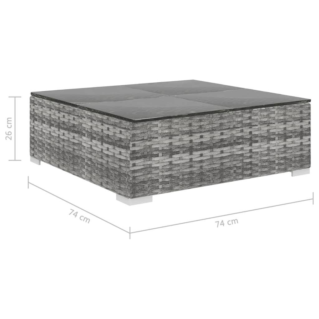 9 Piece Garden Lounge Set with Cushions Poly Rattan Grey