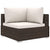 4 Piece Garden Lounge Set with Cushions Poly Rattan Brown