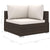 4 Piece Garden Lounge Set with Cushions Poly Rattan Brown