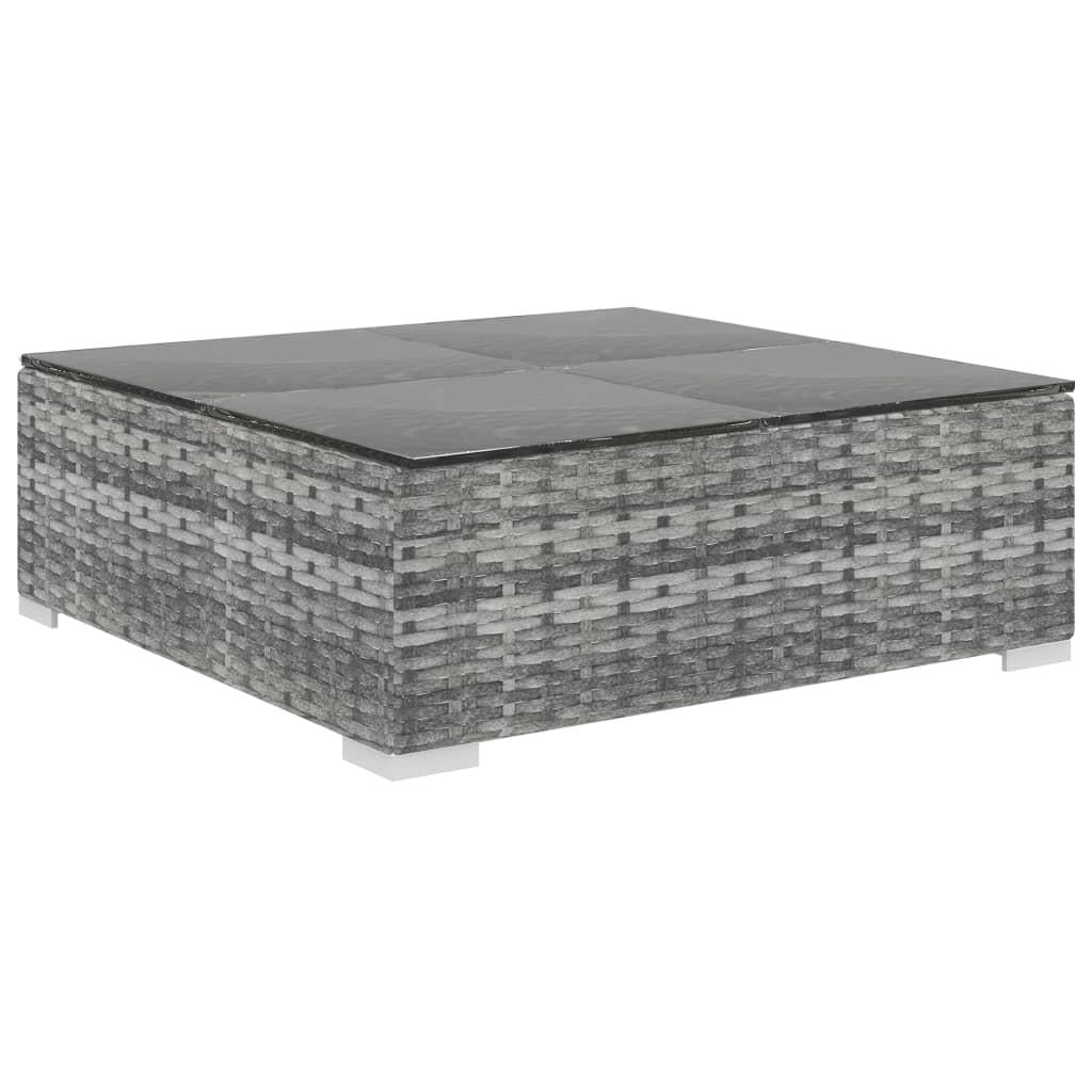 5 Piece Garden Lounge Set with Cushions Poly Rattan Grey