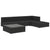 5 Piece Garden Lounge Set with Cushions Poly Rattan Black