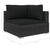 5 Piece Garden Lounge Set with Cushions Poly Rattan Black