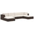 Sectional Middle Seat 1 pc with Cushions Poly Rattan Brown