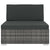 Sectional Middle Seat 1 pc with Cushions Poly Rattan Grey