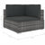 Sectional Corner Chair 1 pc with Cushions Poly Rattan Grey