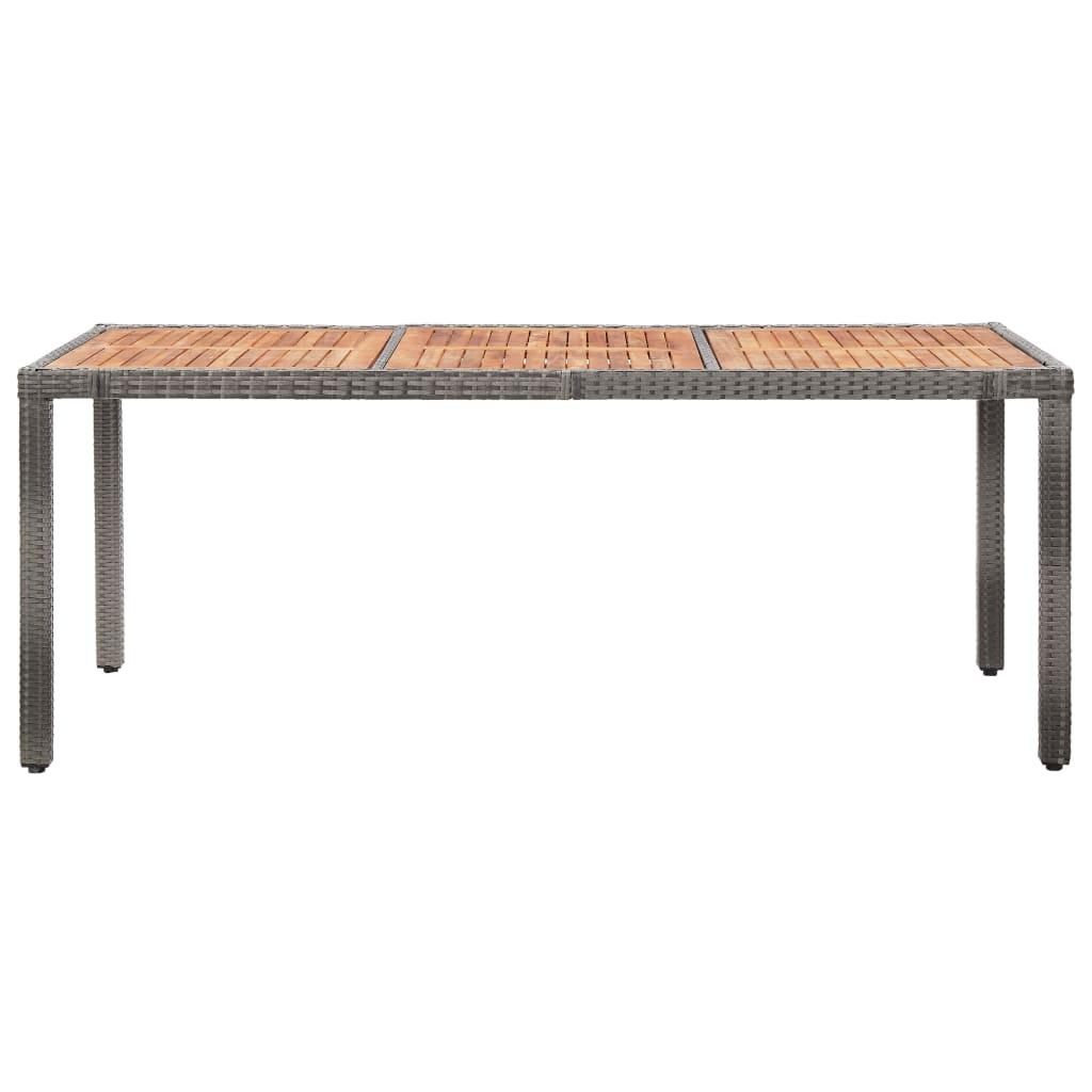 9 Piece Outdoor Dining Set with Cushions Poly Rattan Grey