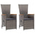 Reclining Garden Chairs 2 pcs with Cushions Poly Rattan Grey