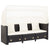 Extendable 3-Seater Sofa Bed with Roof Poly Rattan Black