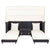 Extendable 3-Seater Sofa Bed with Roof Poly Rattan Black