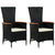 Outdoor Chairs 2 pcs with Cushions Poly Rattan Black