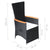 Reclining Garden Chairs 2 pcs with Cushions Poly Rattan Black