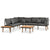 4 Piece Garden Lounge Set with Cushions Solid Acacia Wood